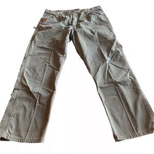 Men's Wrangler Riggs Canvas Khaki Green Carpenter Pants 42x32 3W020ALD Cotton